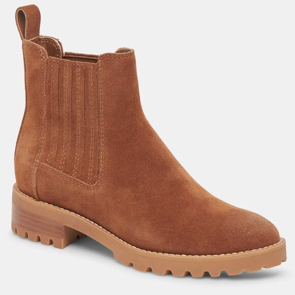 NEW DOLCE VITA Suede Fraya H2o Booties brown for women 563tn - Picture 2 of 9